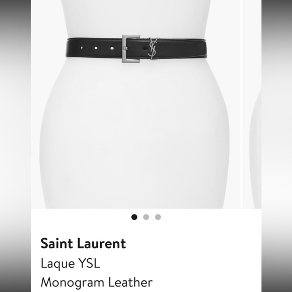 Saint Laurent NEW laque  YSL monogram leather belt - Picture 1 of 10